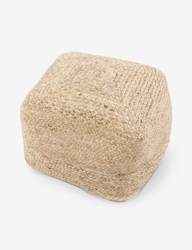 Patan Square Pouf, Natural