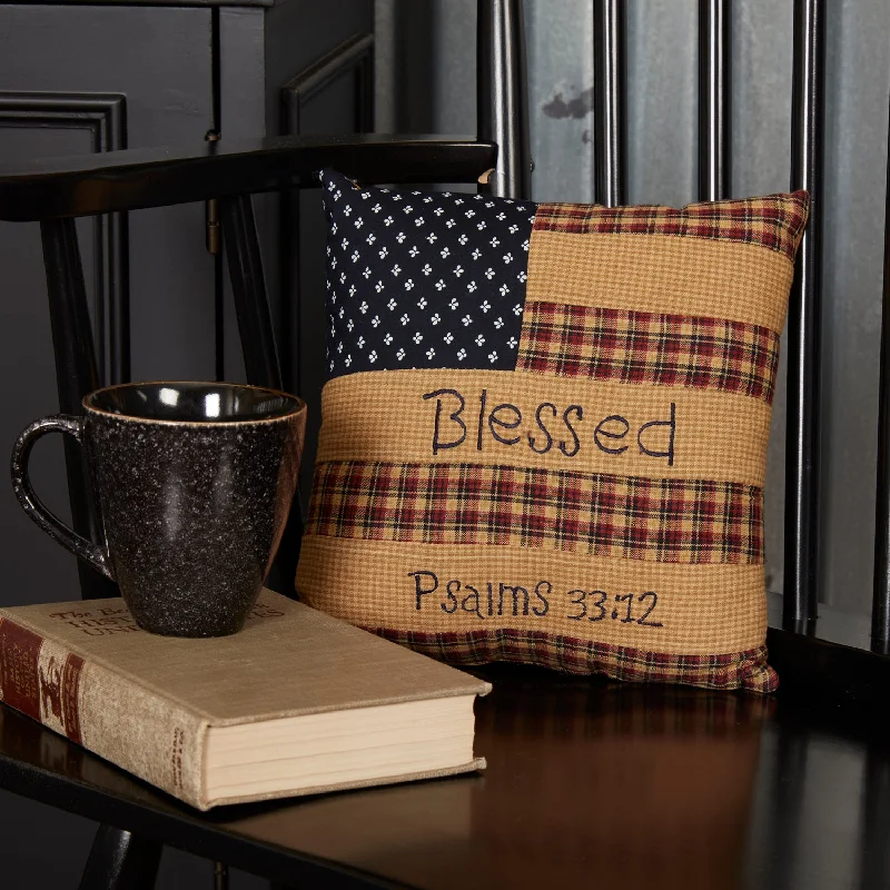 Patriotic Patch Pillow Blessed 10x10 **BACKORDERED UNTIL NOVEMBER 2024**