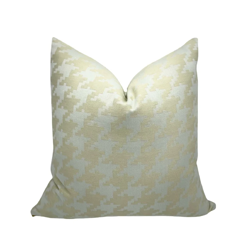 Sage Houndstooth Pillow Cover