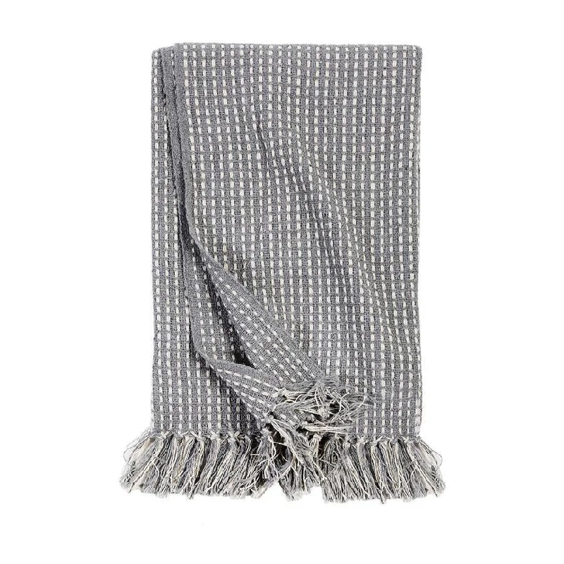 Pom Pom at Home Jasper Handwoven Oversized Throw - Blue/Grey