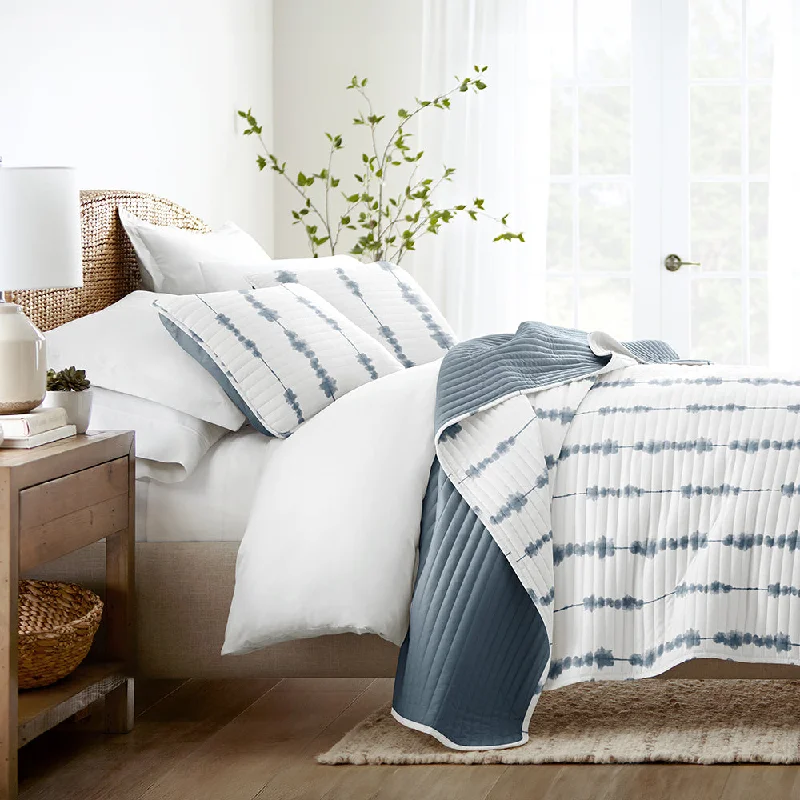 Shibori Reversible Quilted Coverlet Set