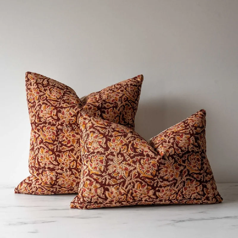 Sienna Block Print Pillow Cover