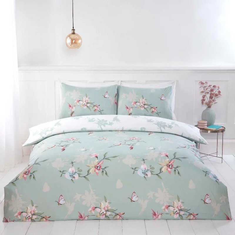 So Soft Hummingbird Duvet Cover Set Green