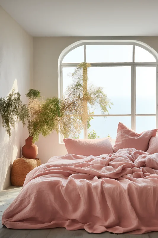 Sunset pink duvet cover