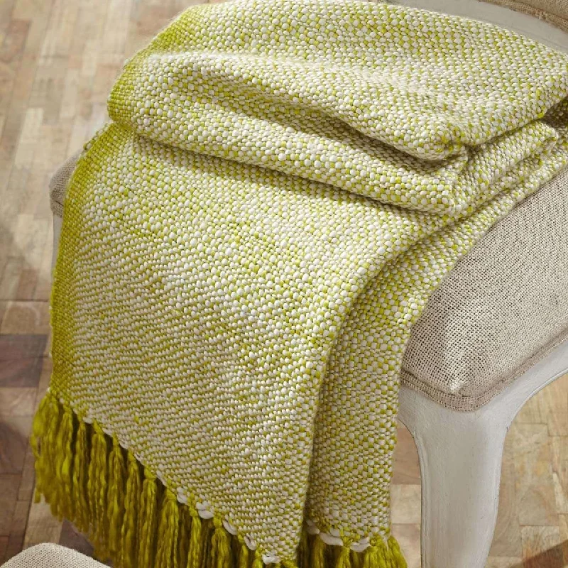 Tierney Woven Acrylic Throw 60" x 50" Lime Green, Creme VHC Brands