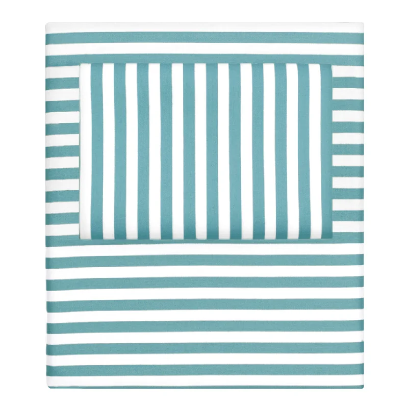 Turquoise Striped Sheet Set (Fitted, Flat, & Pillow Cases)