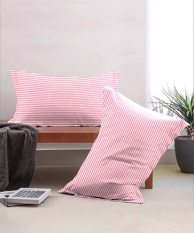 Urban Comfort Pillow Covers Set, 144 Tc,Gardenia Blooms Pink