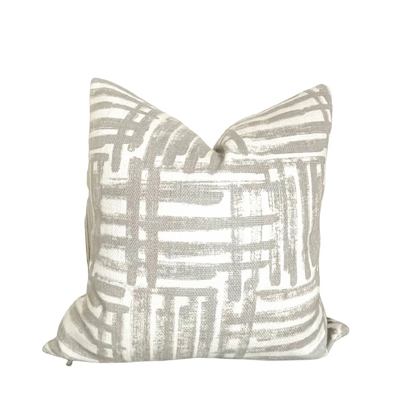 Grey Cross Hatch Pillow Cover