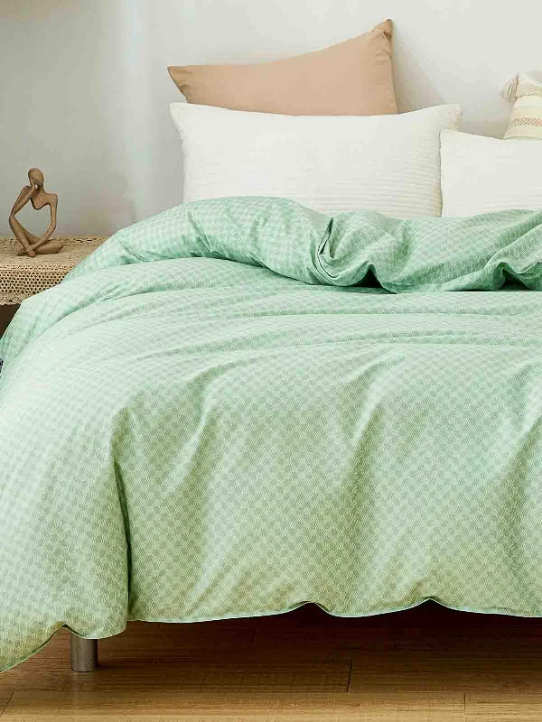 Xi Matcha Green Pattern Cotton Duvet Cover